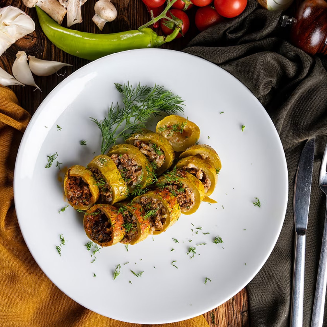 Tavuk ve Soğanla Doldurulmuş Kabaklar Tavuk ve Soğanla Doldurulmuş Kabaklar