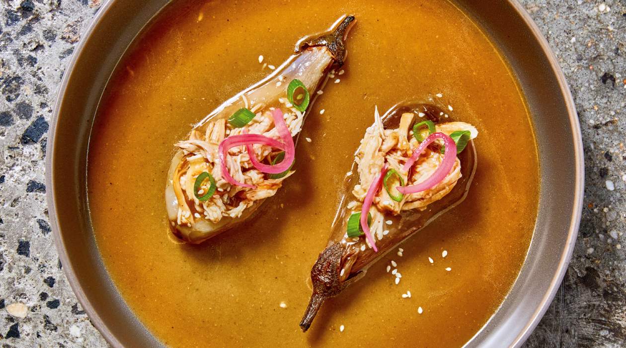 Tavuk Escabeche ile Doldurulmuş ​Izgara Patlıcan​ Miso&Şeri Sos ile​ – | UFS