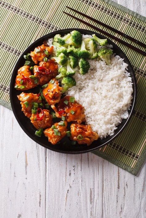 General Tsao'nun Tavuğu, Brokoli ve Buharda Pişmiş Pirinç İle – - Tarifi General Tsao'nun Tavuğu, Brokoli ve Buharda Pişmiş Pirinç İle – - Tarifi