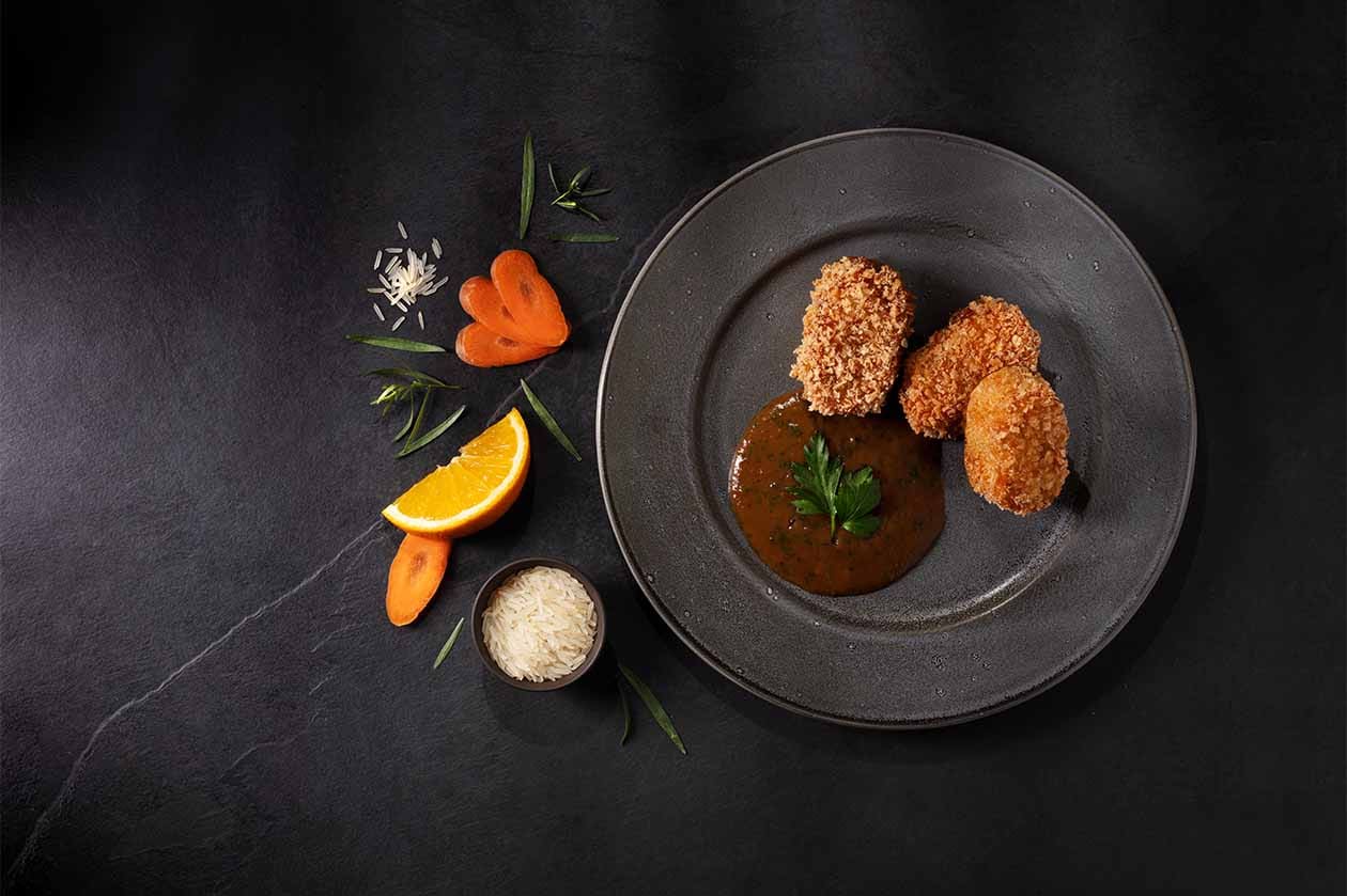 Çıtır Kaplamalı Kızarmış Basmati Pilavı, Şatobriyan Sos ile