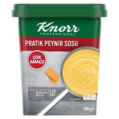 Knorr Professional Pratik Peynir Sosu 800GR - Knorr Professional Pratik Peynir Sosu, pratik  kullanımı ile makarnalardan  salatalara, hamur işlerinden et  yemeklerine kadar birçok farklı  reçeteye yoğun kıvamıyla yüksek performans sunar.