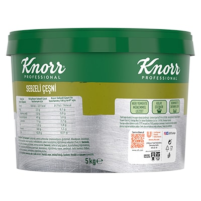 Knorr Professional Sebzeli Çeşni 5KG - Yemeklerinize zengin ve dengeli sebze lezzeti sağlar.