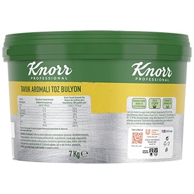 Knorr Tavuk Aromalı Toz Bulyon 7 KG - Zengin ve dengeli tavuk lezzeti ile yemeklerinizin tadını bir üst seviyeye taşımanızı sağlar.